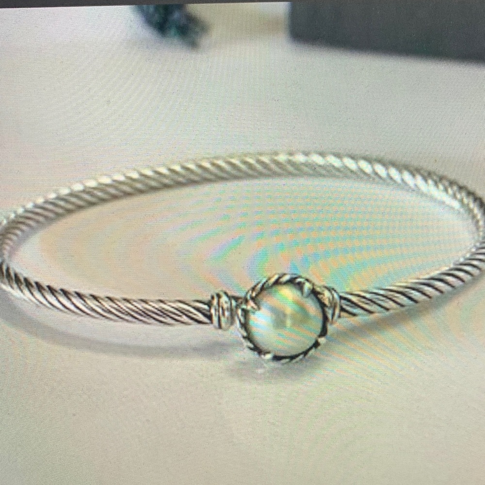 DavidYurman Silver Bracelet with Iridescent Center